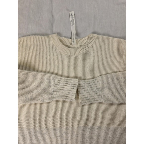 lululemon athletica Sweaters - Lululemon Sweater Womens Small White Ribbed Knit Long Sleeve Tunic Pullover